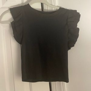 Zara Ruffle Top Size Medium Black